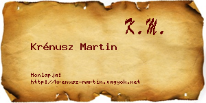 Krénusz Martin névjegykártya