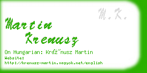 martin krenusz business card